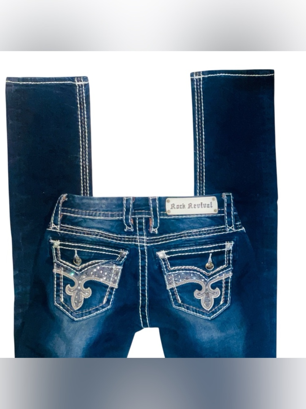 Rock Revival Women’s Blue Denim Straight Jeans  Size 26 - NWOT